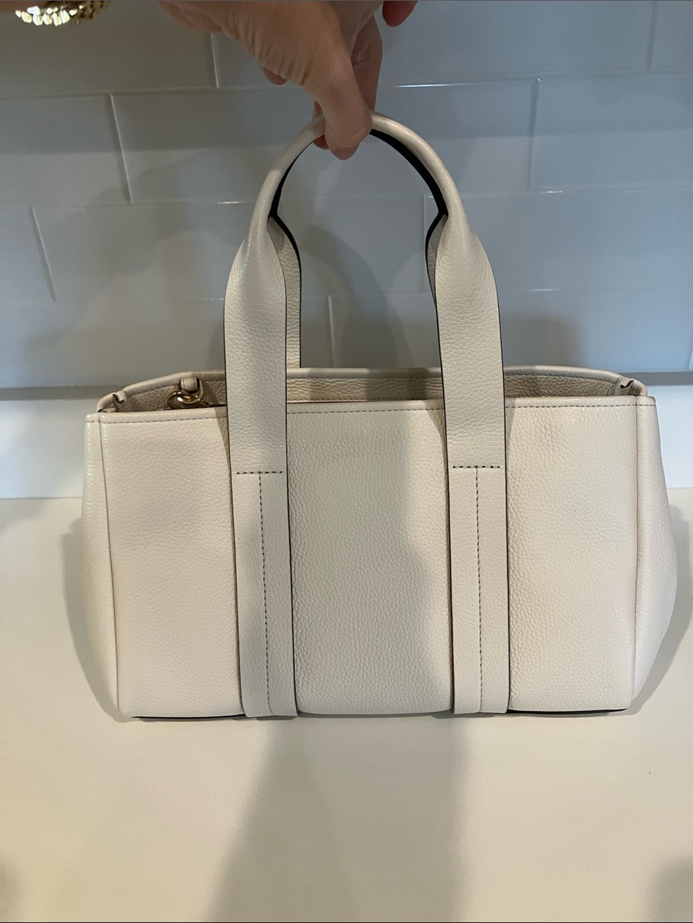 MICHAEL MICHAEL KORS Romee Small Pebbled Leather Satchel Retails $298 - Picture 9 of 11